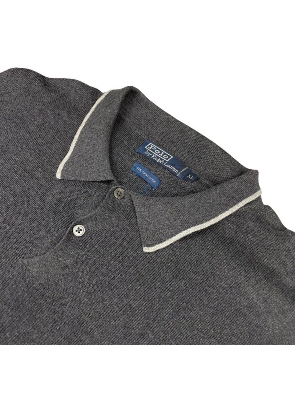 Polo Ralph Lauren Men's 100% Cotton Pullover Polo Sweater Gray • XL